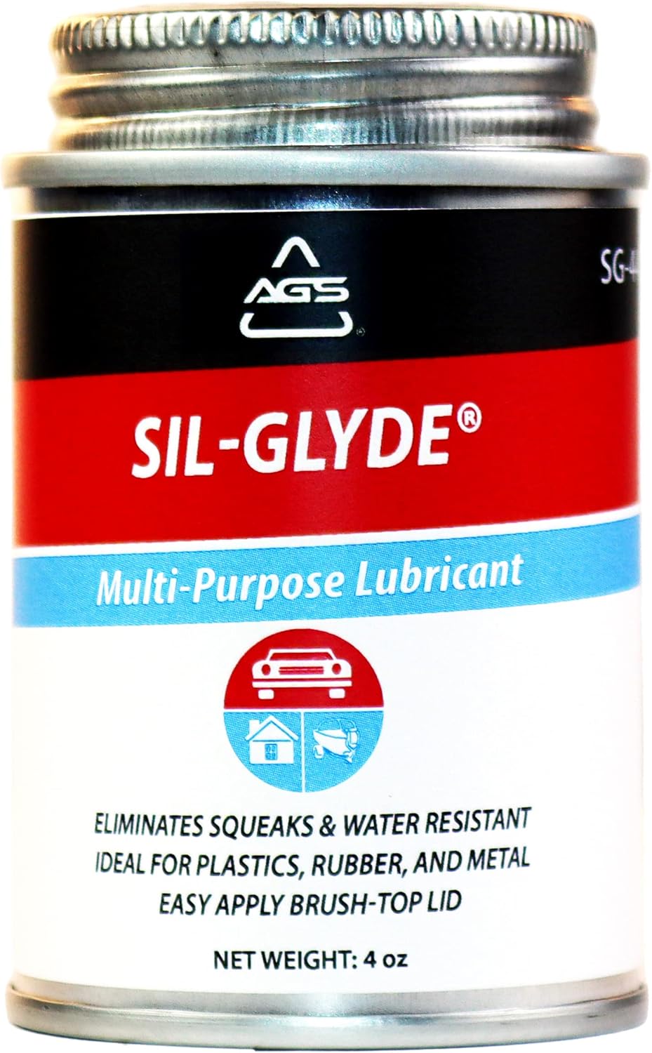 AGS Automotive Solutions SILGlyde Brush Top Can MultiPurpose AllWeather Lubricating Compound