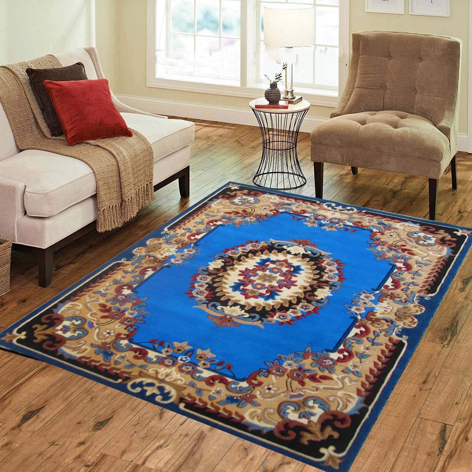 Regal Carpet Persian Carpet (Blue, Acrylic, 7 X 10 Feet)