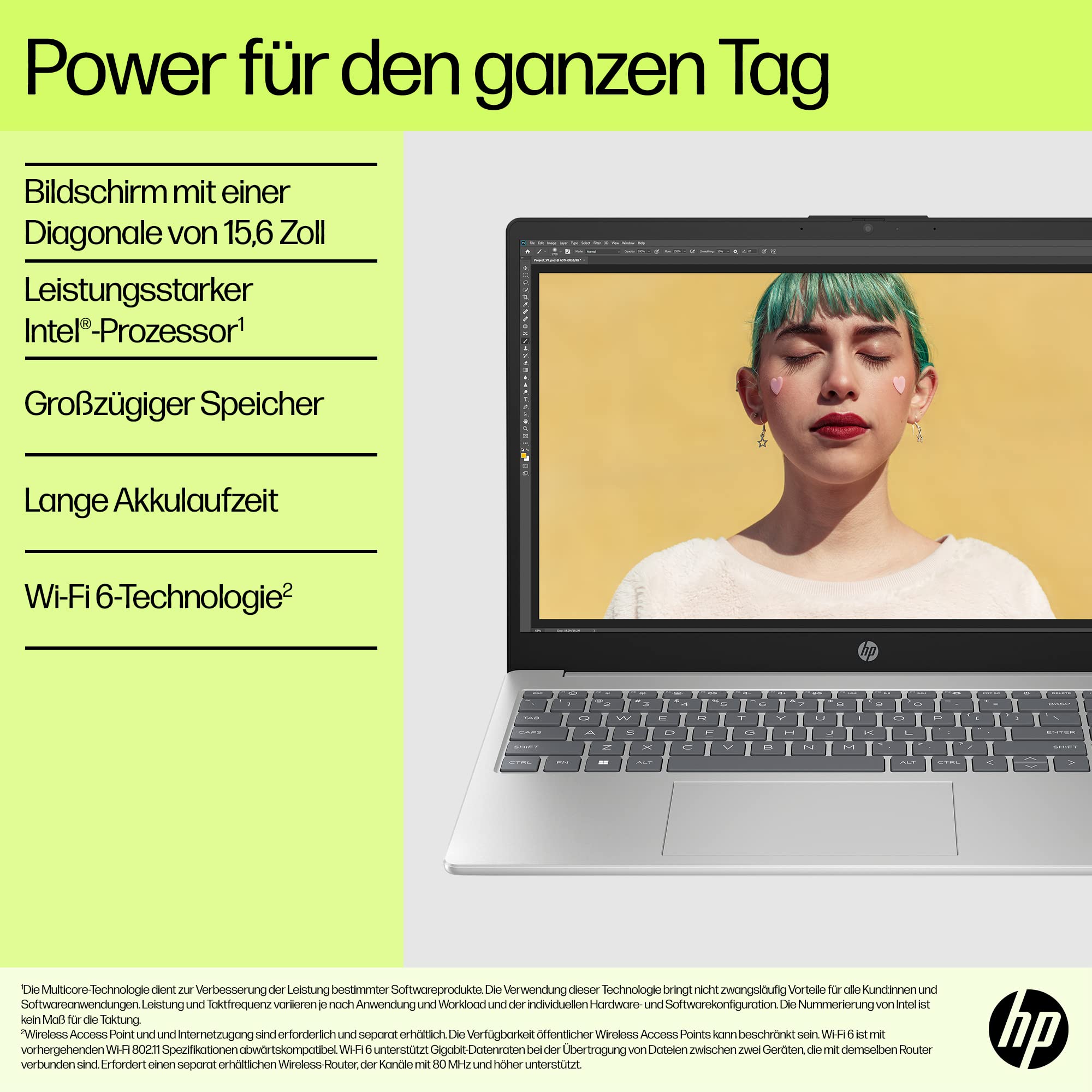 HP Laptop 15,6" FHD Intel N100 4 GB DDR4 RAM 128 GB UFS Intel UHD Graphics Windows 11 Home S-Modus Natural Silver