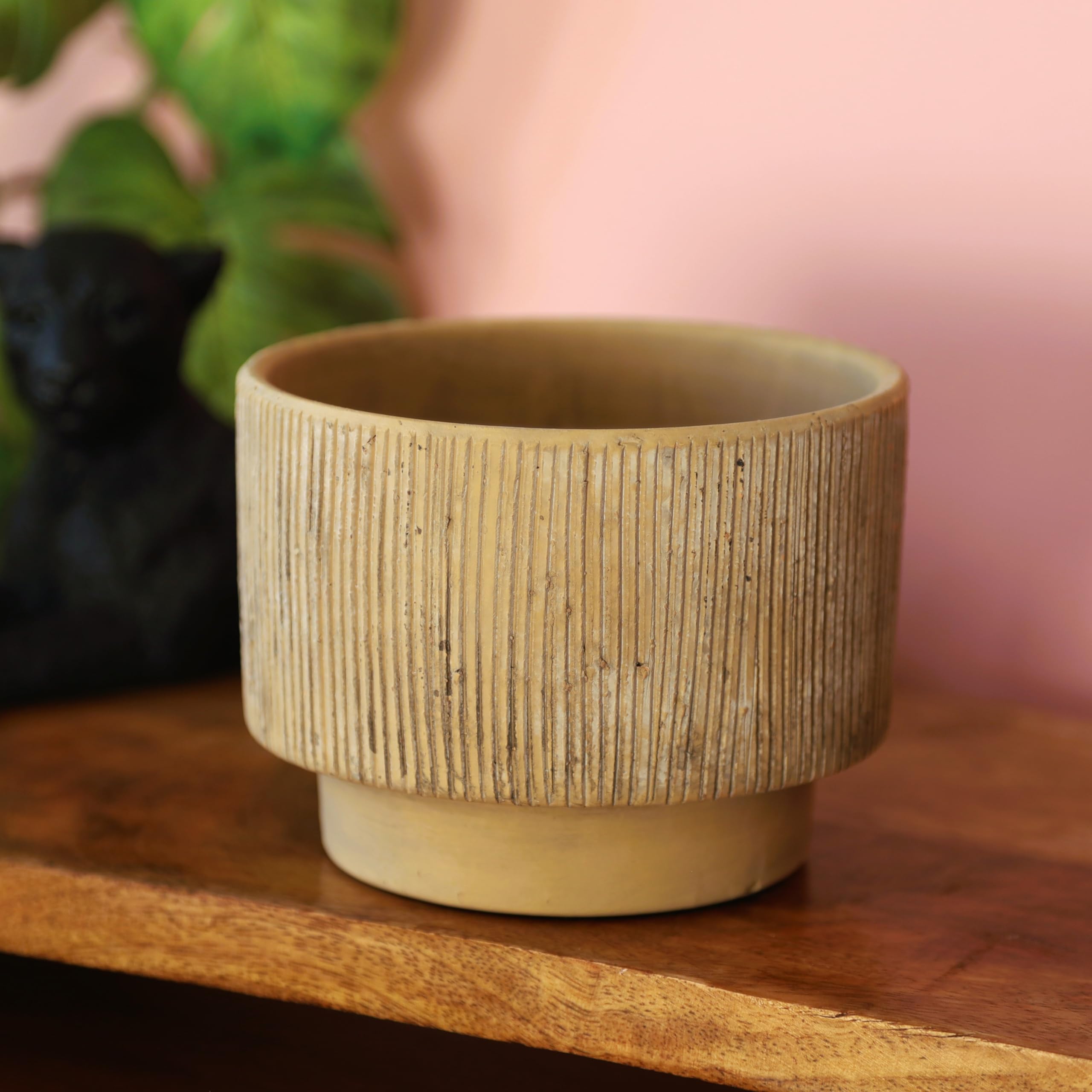 Fyne-Finds Multicolour Cement Pebble Stone Plant Pot 13Cm, 5Inch Planter Cover Flowers Herbs Indoor Decorative Gift