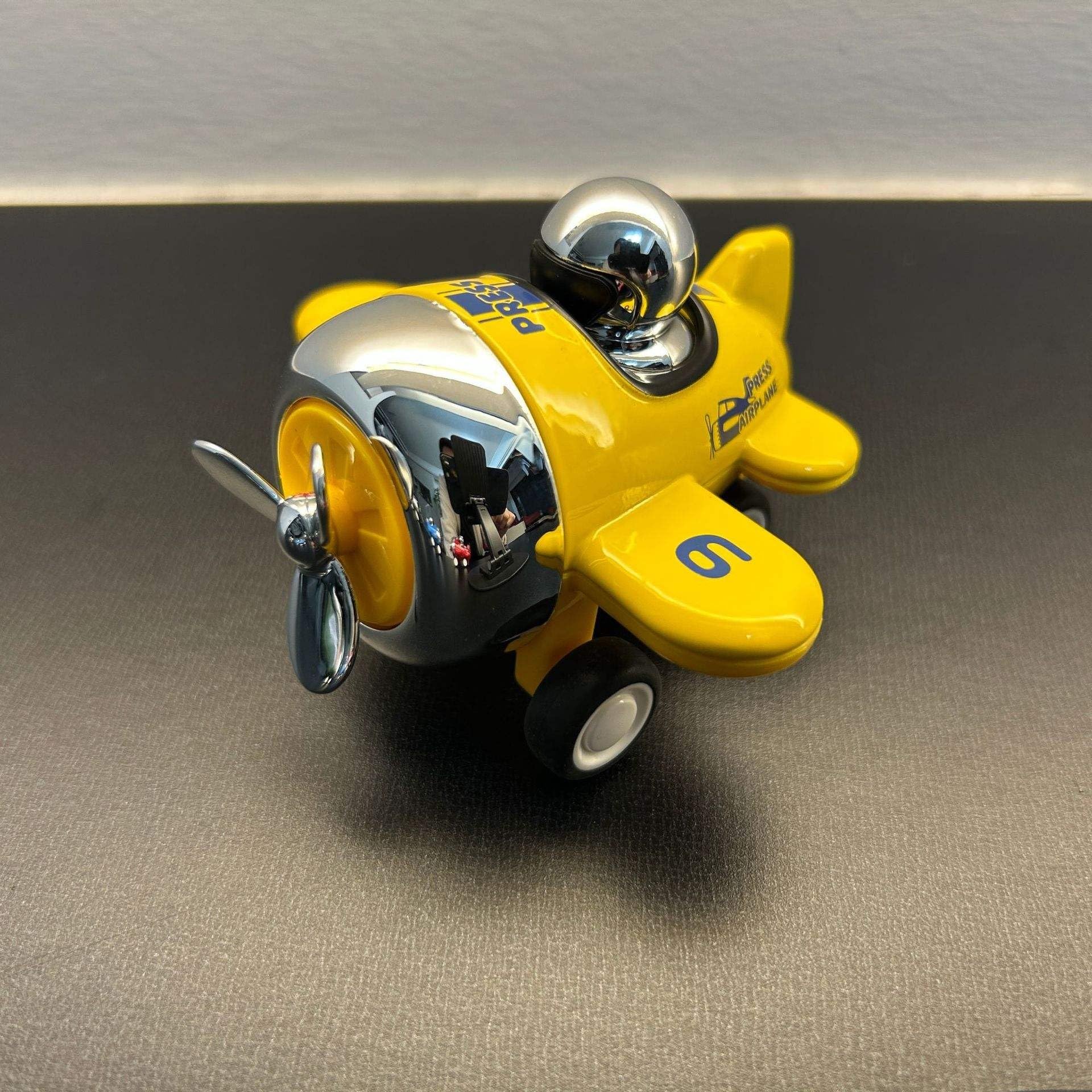 zahab Push & Go Metal Aeroplane Toy for Kids | Die-Cast Mini Plane with Rotating Propeller | No Battery Required | Assorted Colours with Aycril Display Box Toy Plane for Boys & Girls (3+ Years) 2