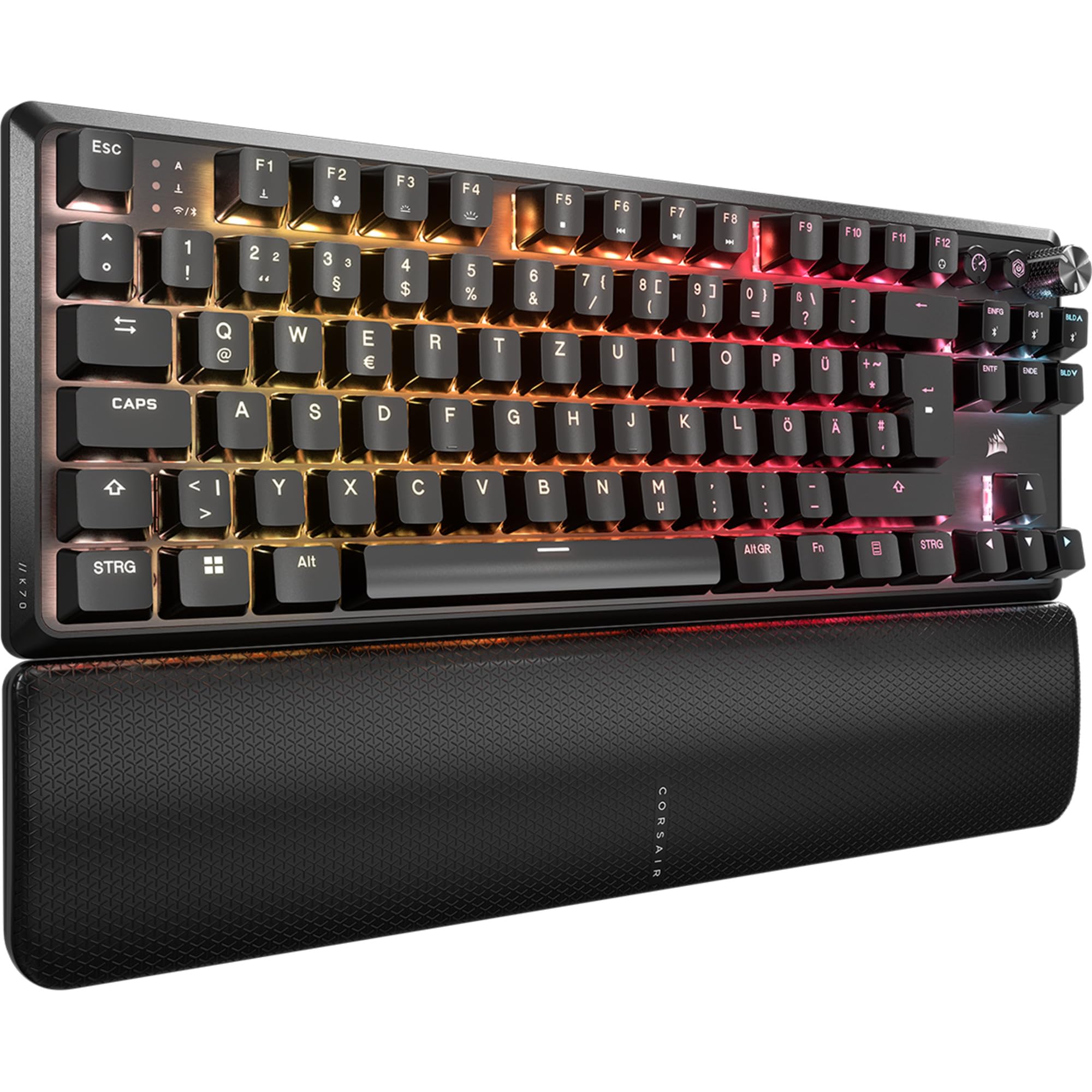 Corsair K70 Core Tkl Wireless Rgb - Tastatur - Tkl - Hintergrundbeleuchtet - Kabellos - Bluetooth, Usb, 2,4 Ghz - Qwertz - Deutsch - Tastenschalter:
