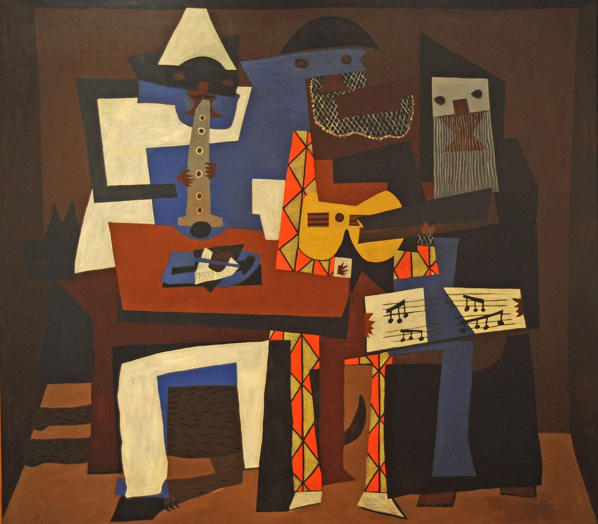 Aenx Pablo Picasso Three Musicians 30" x 26" Wall Art Giclee Canvas Print (Unframed)
