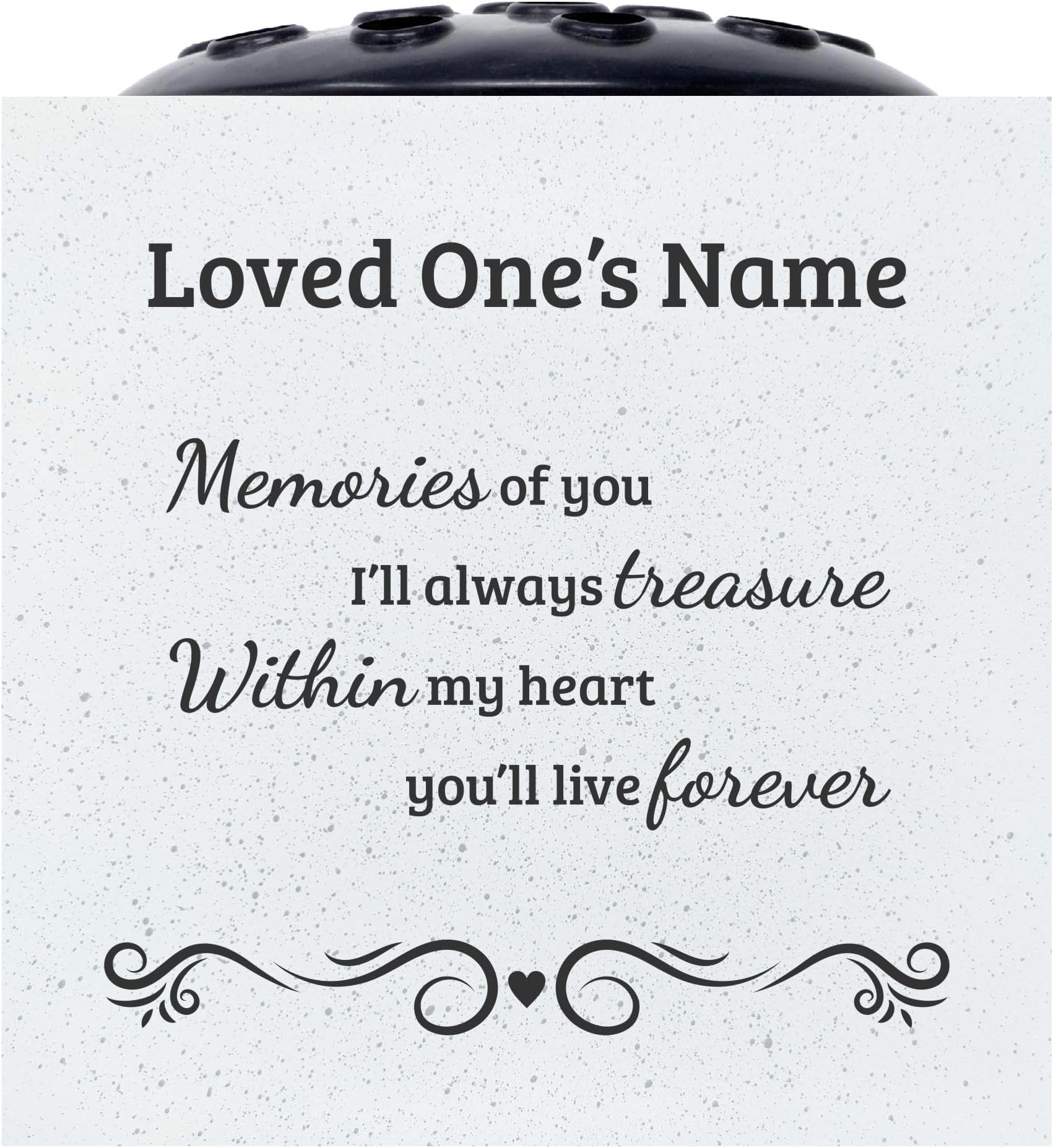 Personalised Customised Treasured Memories Memorial Graveside Flower Rose Bowl Vase Pot