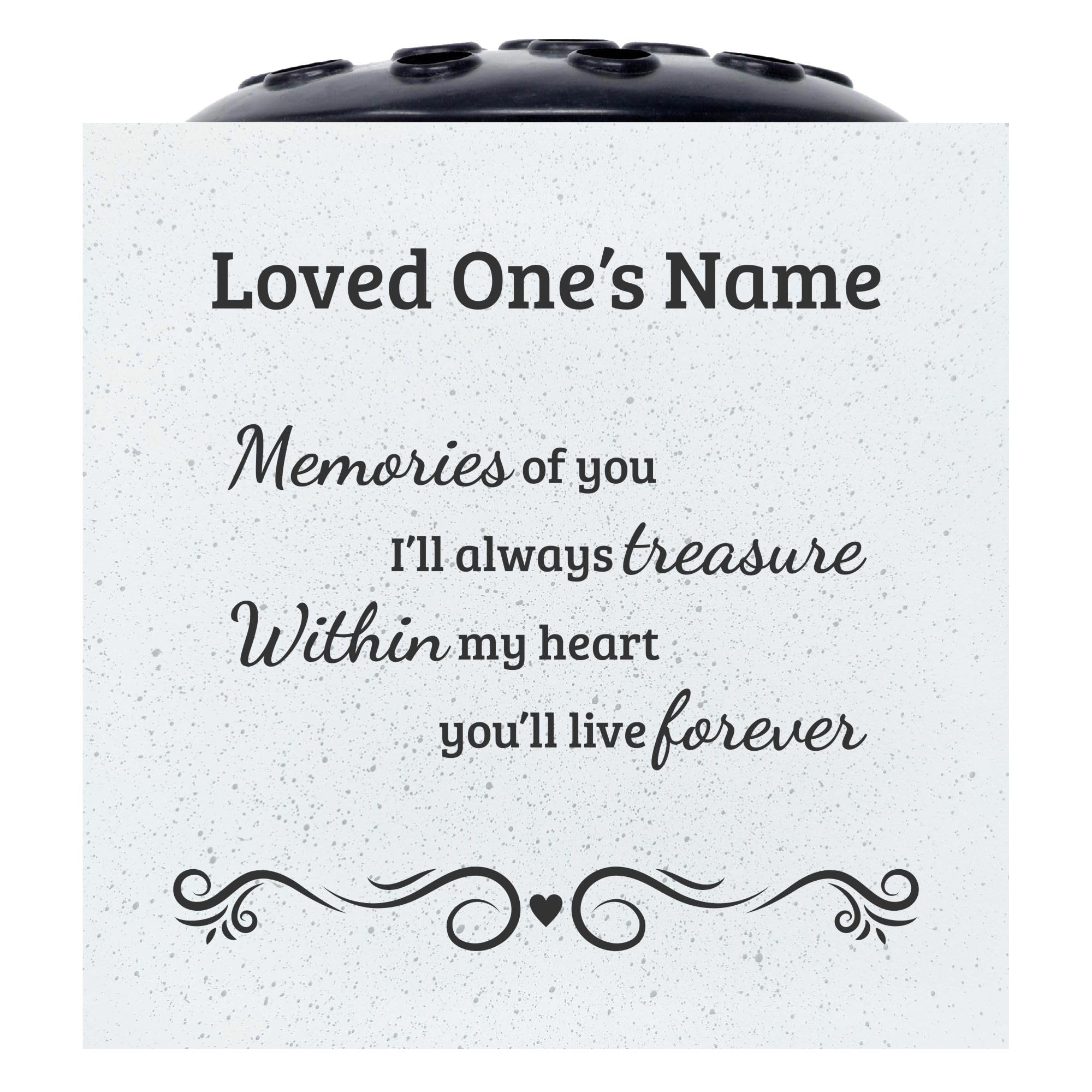 Angraves Personalised Customised Treasured Memories Memorial Graveside Flower Rose Bowl Vase Pot