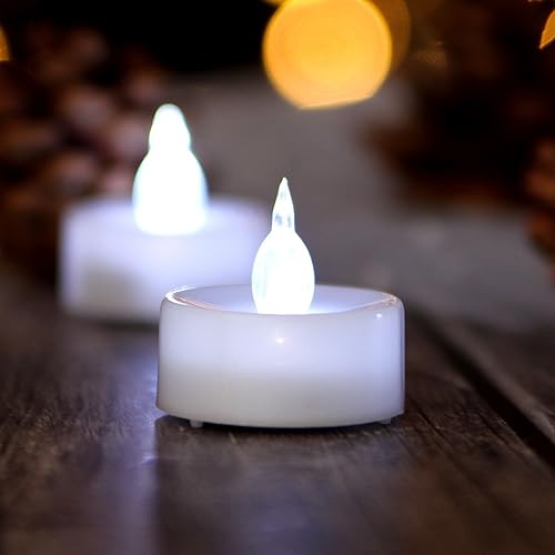 Miniatura 4 de AGPtEK Velas de té, paquete de 100 velas LED sin llama, funciona con pilas, velas sin parpadeo, de larga duración para boda, vacaciones, fiesta,