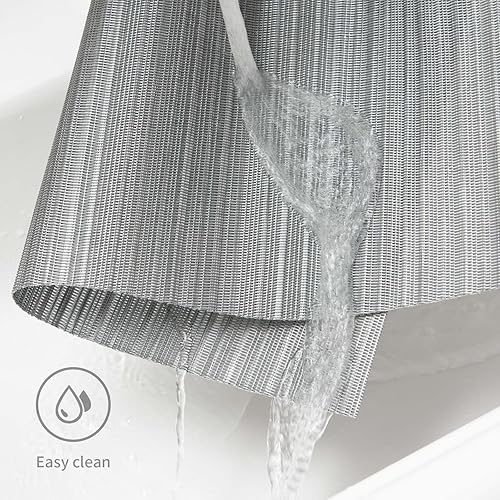 Miniatura 3 de FunWheat Juego de 4 manteles individuales de vinilo lavables para mesa de comedor, manteles tejidos de plástico duradero, 12 x 18 pulgadas, fácil de