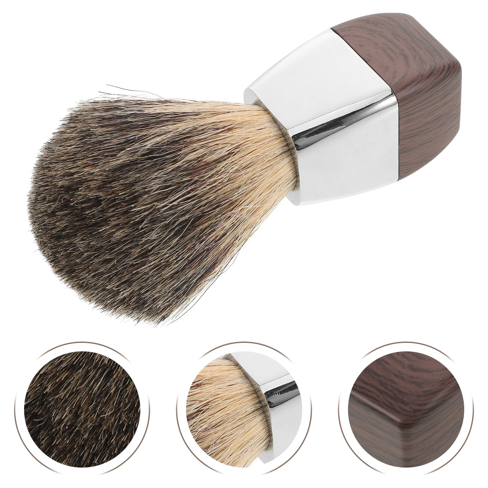 BESTYASH Pennello da Barba Uomo con Setole di Tasso Manico in Legno Elegante Spazzola da per Rasatura Viso per Cura Barba Delicato e Ipoallergenico