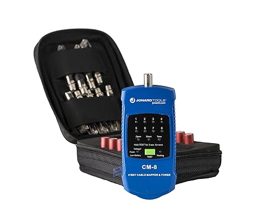 Jonard Tools Mapeador de cables coaxiales y LAN CM-17 de 8 vías y kit de tóner para probar cables coaxiales y de red de hasta 4,000 pies de largo, disponible en Yaxa Venezuela