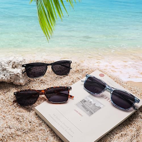 Miniatura 7 de Paquete de 3 lentes de sol de lectura multifocales progresivos para mujeres y hombres, protección UV, lectores solares trifocales con bisagra de