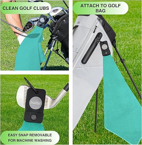 Miniatura 3 de Toalla de golf magnética para bolsas de golf con clip para hombres y mujeres, toalla de golf de microfibra con imán de fuerza industrial para una