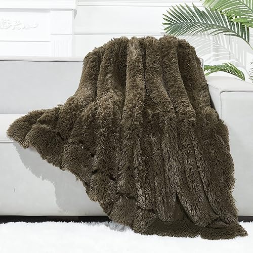 Miniatura 1 de GONAAP Manta mullida de piel sintética, color negro, súper suave y acogedora manta lanuda para sofá o cama (negro, manta de 50 x 60 pulgadas)