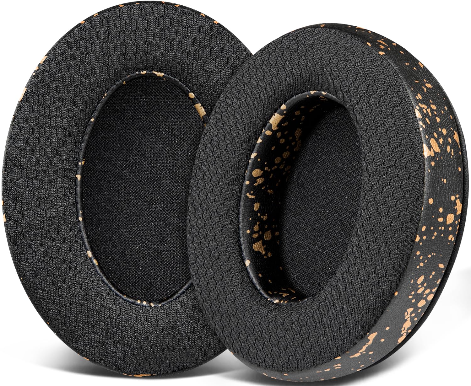 SOULWIT Replacement Earpads for HyperX Cloud 1/2/Pro/Core/Alpha/Alpha S/Flight/Stinger/CloudX, Ear Pads Cushions with Durable Mesh Fabric, Noise Isolation Foam - Black Gold-image-41
