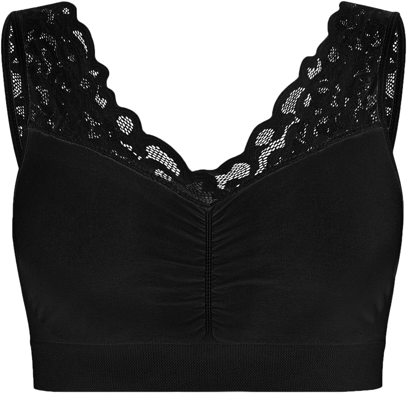 UnsichtBra Lot de 3 bustiers, avec dentelle fine, soutien-gorge pour femme, sans armatures, doux, brassière d'allaitement pour dormir