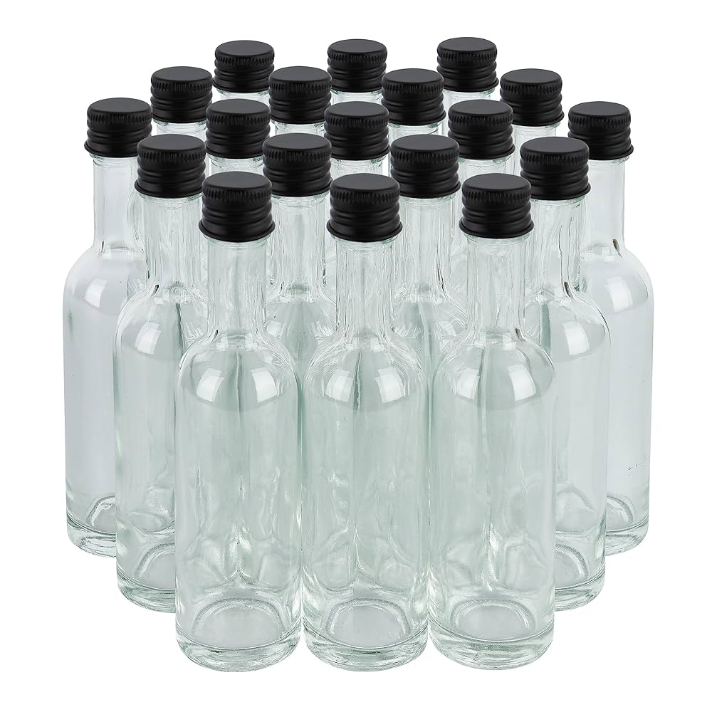 Amazon.co.jp: 50ml ミニリカーボトルガラス アルミキャップ付き