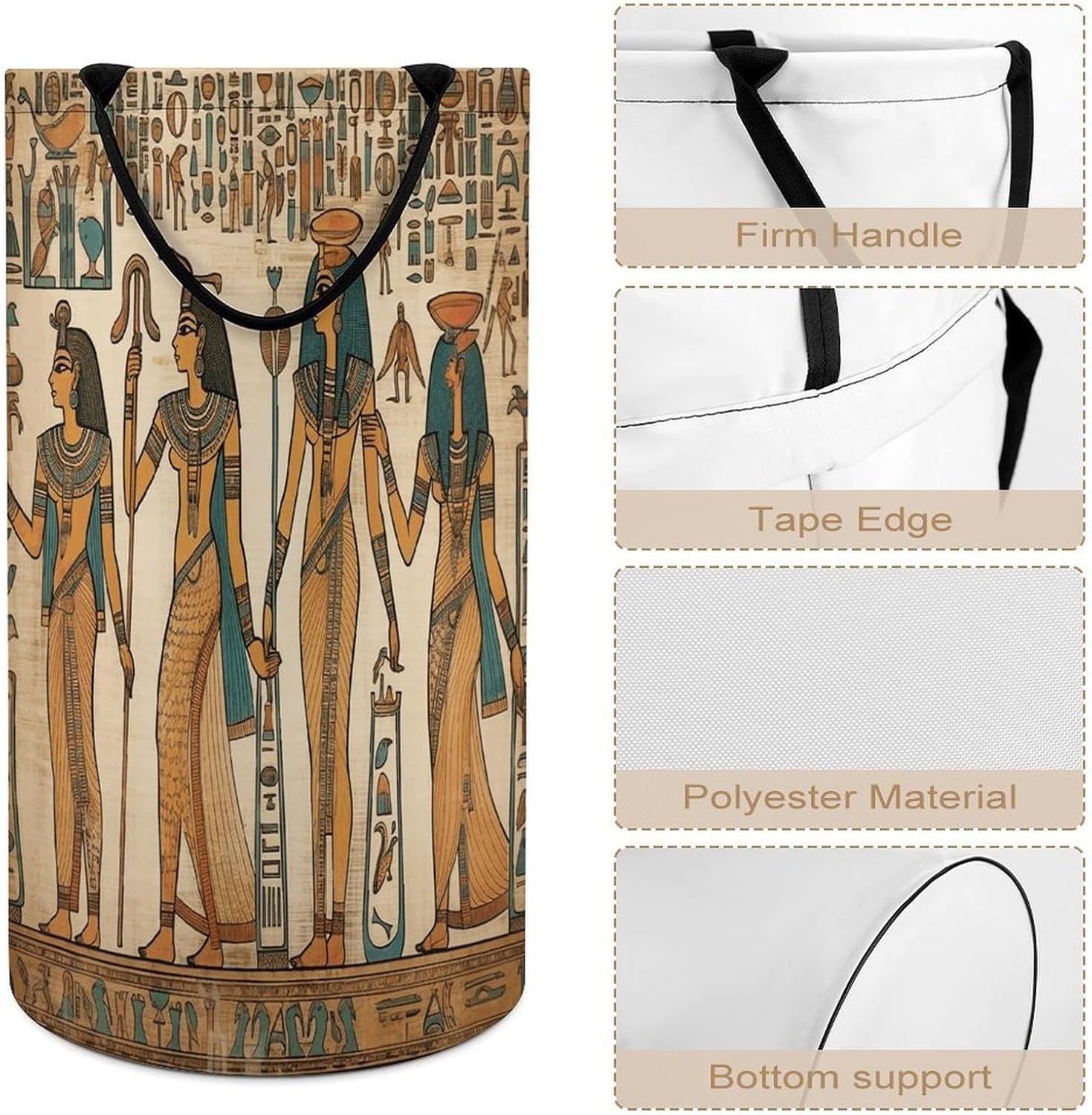 Women in Ancient Egypt Laundry Hamper Large Collapsible Laundry Basket with Handles Waterproof Clothes Hamper Portable Dirty Clothes Basket for Bedroom Laundry Room Closet Bathroom