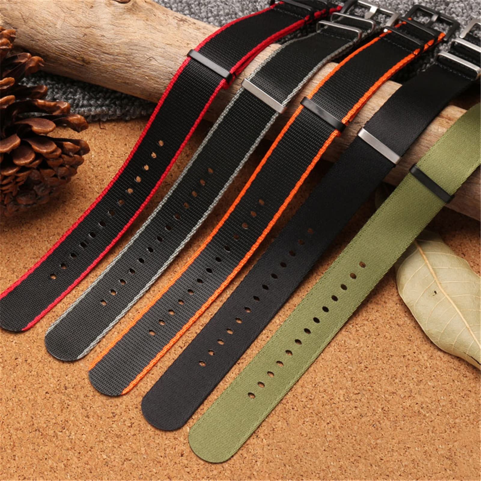 20 mm 22 mm NATO Nylongewebe Uhrenarmband Sport Militär Fallschirmband Uhrenarmband Armband für Seiko/Omega/Rolex 300 (Farbe: S04, Größe: 20 mm)