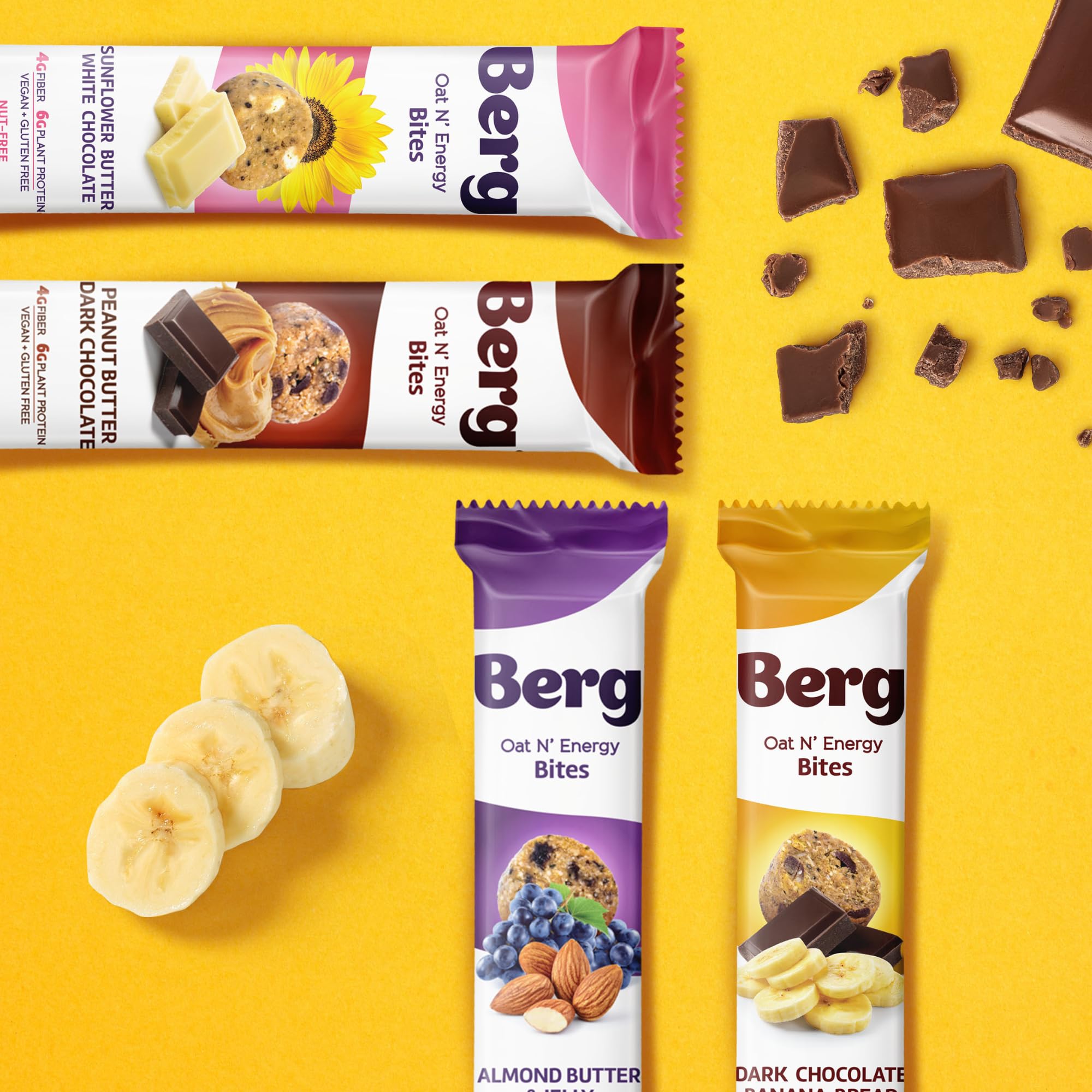 Berg Oat N' Energy Bites - Peanut Butter & Dark Chocolate - Non-GMO, Gluten Free, Dairy Free, Soy Free and Vegan - Clean Energy Snack - 1.5oz, (8 Pack) — Amazon image 9