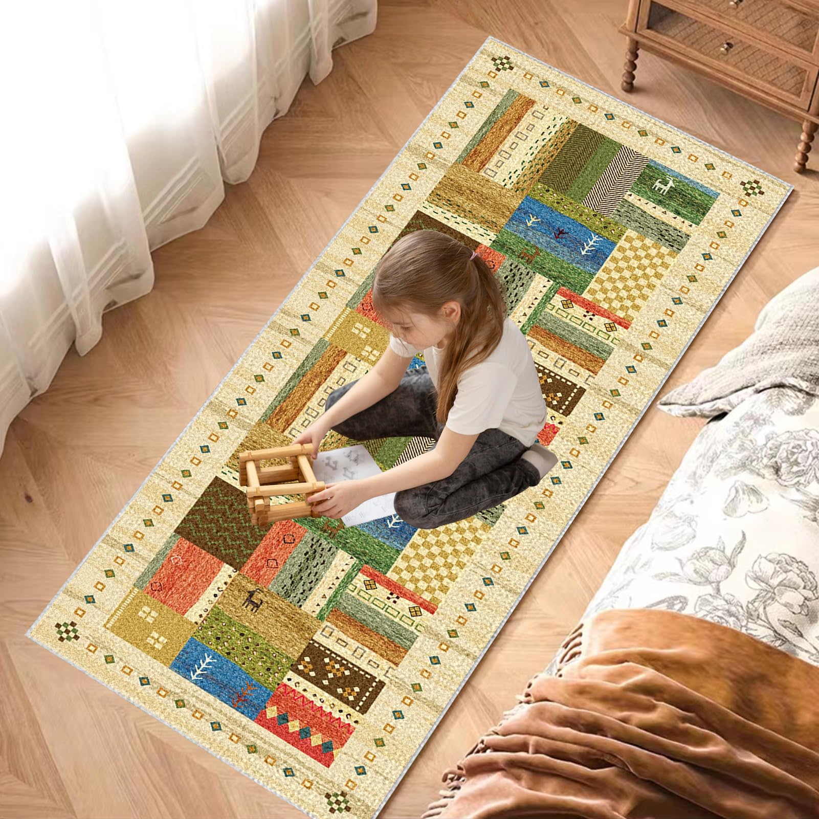 Nadający się do prania, dywan na korytarz, 40 x 350 cm, z krótkim włosiem, chodnik kuchenny, dywan na korytarz, antypoślizgowy bieżnik do korytarza, kuchni, wejścia, jadalni, sypialni