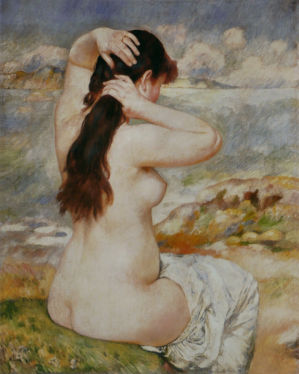Cuadro enmarcado de Renoir La Coiffure con acabado mate de alta calidad
