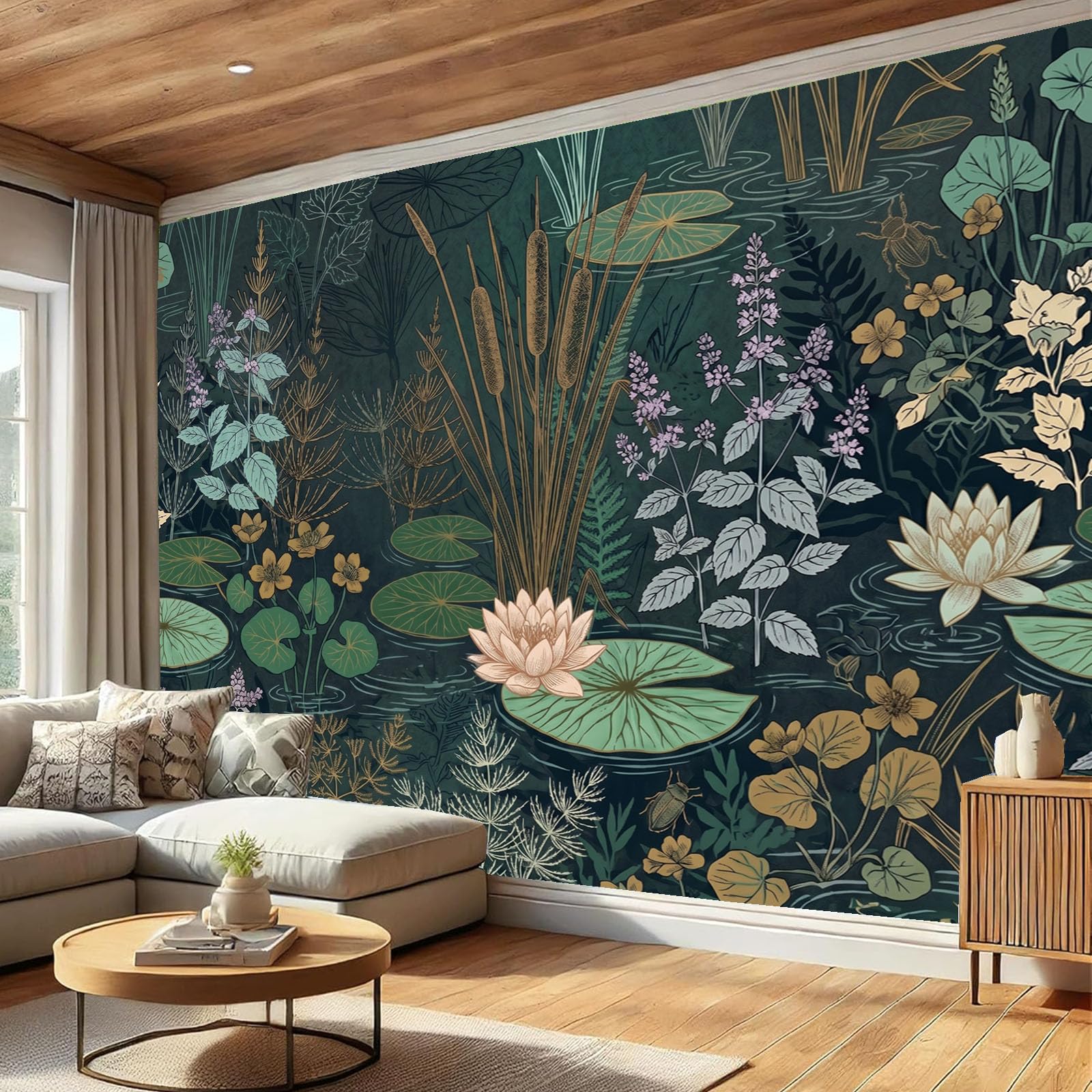 Papel Pintado 450Anx315Al cm Plantas Dibujadas A Mano Fotomurale 3D