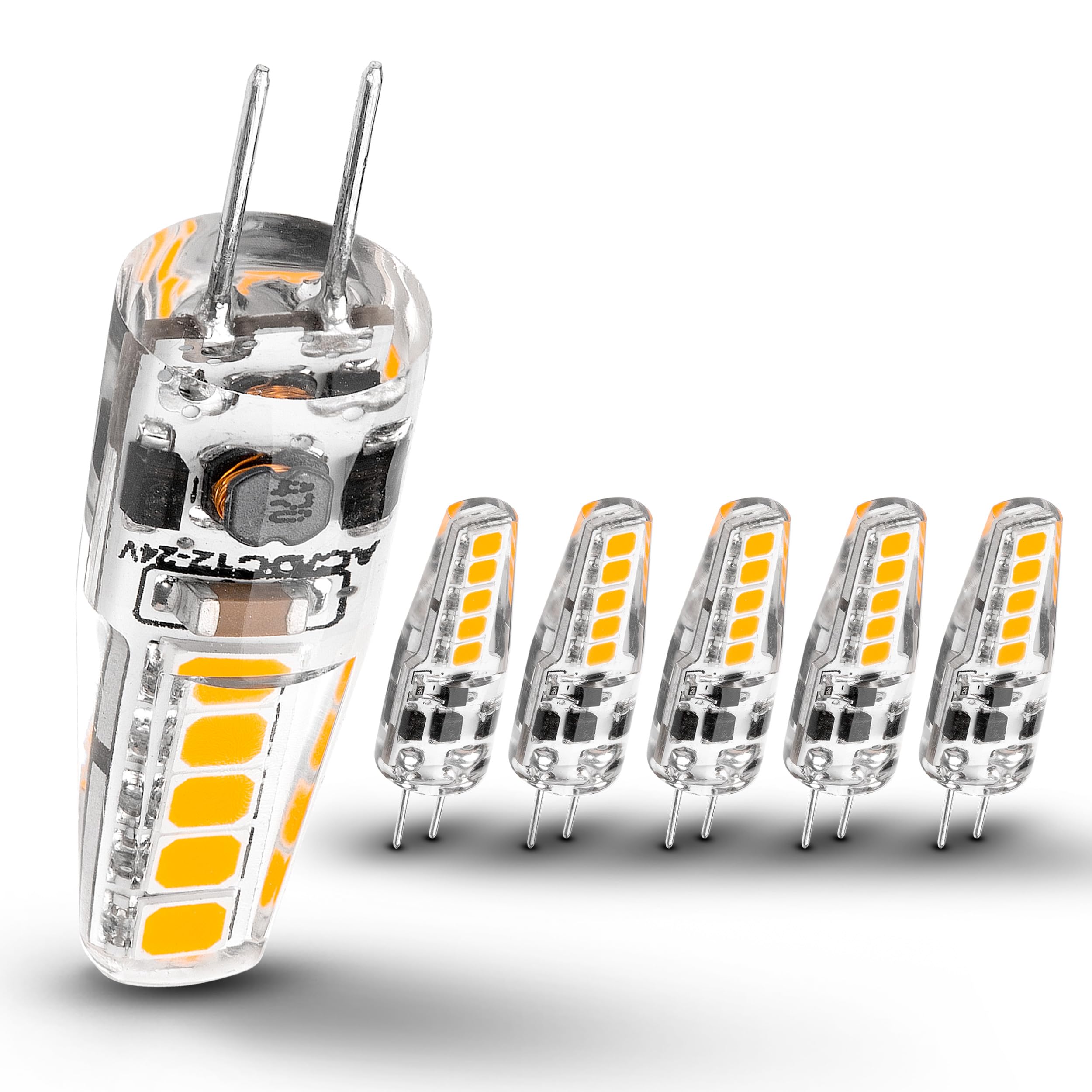 G4 LED Bulb Warm White 2700K, Energy Saving, AC/DC 12V-24V, 2W Replacement 20W Halogen Bulb, Non-Dimmable, Non Flicker, G4 Bi-Pin LED Light Bulb for Home Lighting,Chandelier, Cabinet 220lm, Pack of 6 — image 1