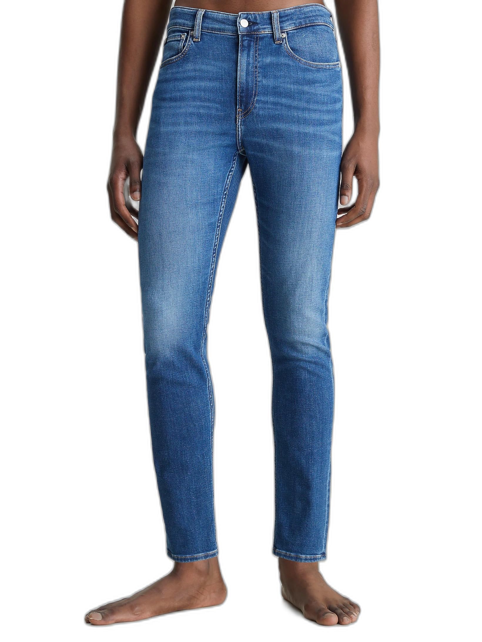Calvin Klein Men’s Mid Rise Slim Taper Jeans, Blue (Denim Dark), 32W/32L