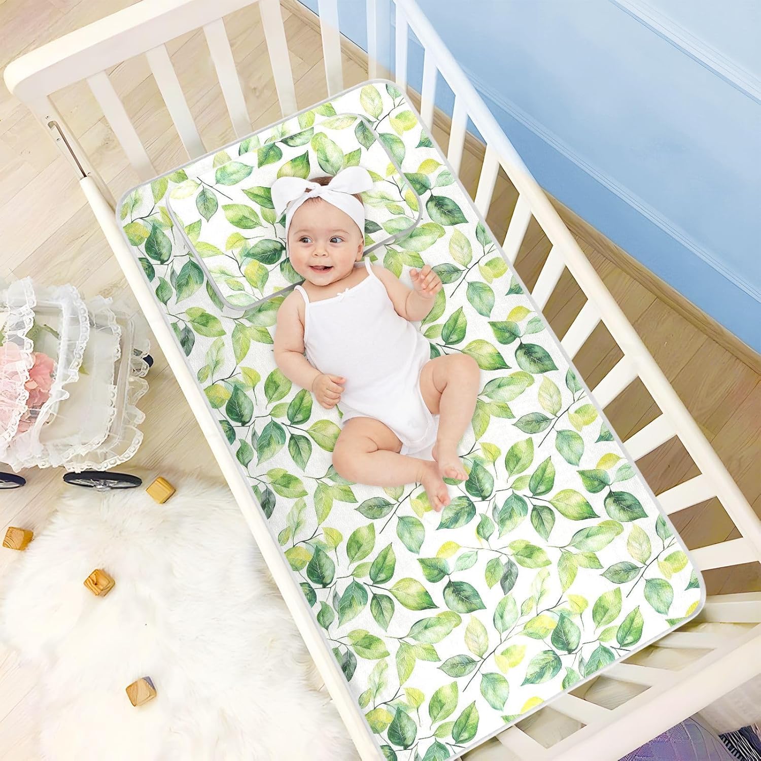 Cooling Baby Mattress Protector Crib 28" x 52" Absorbent Pee Pads for Baby&Toddler