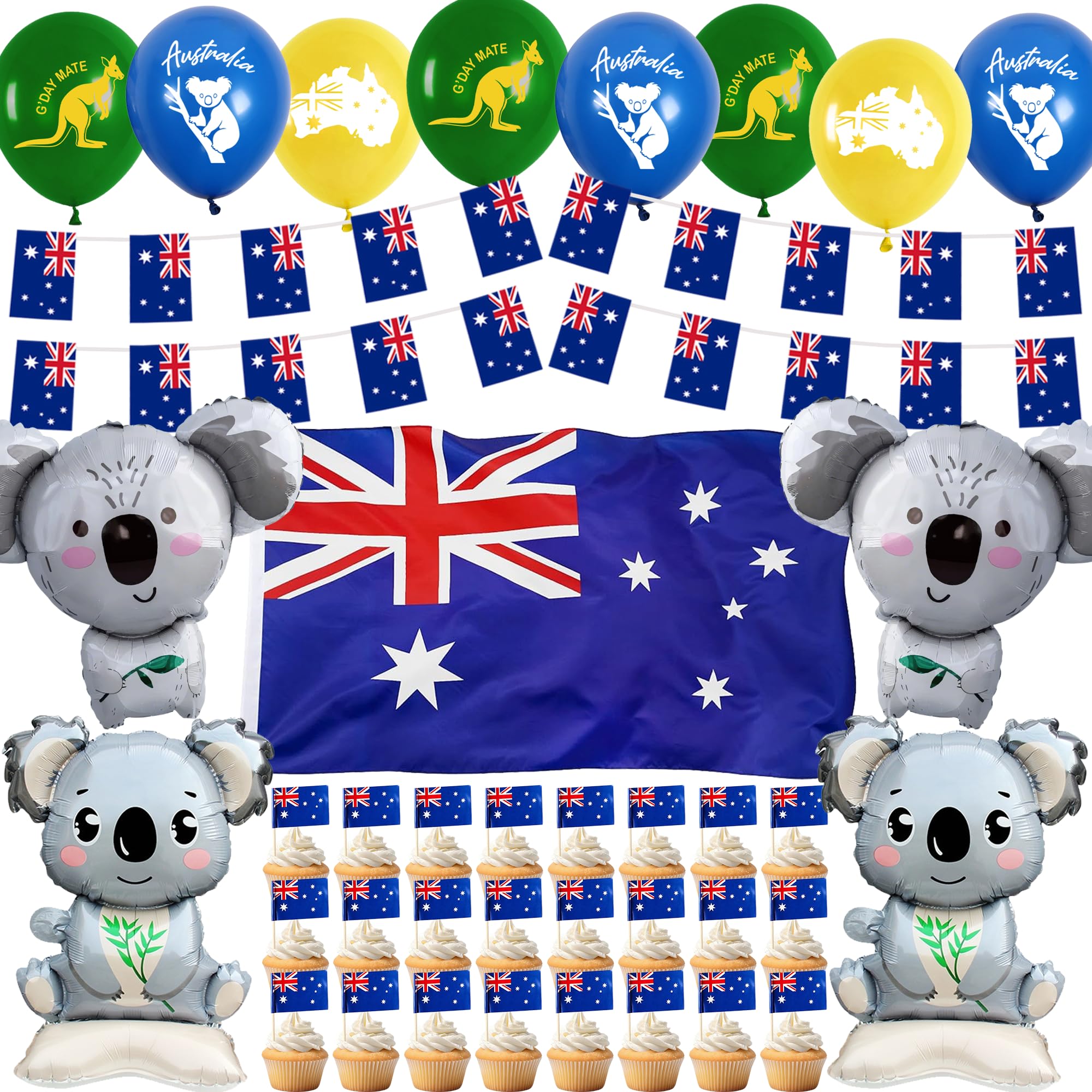 Australian Party Decorations Balloons Set for Birthday National Celebration