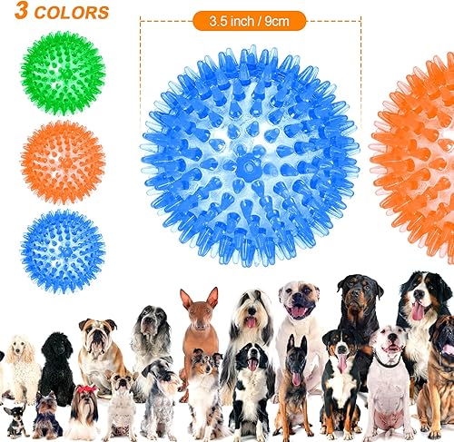 Miniatura 2 de Pelotas de juguete para perros de 3.5 pulgadas, paquete de 3, bolas chirriantes para perros, pelota chirriante para perros, juguetes de piscina para