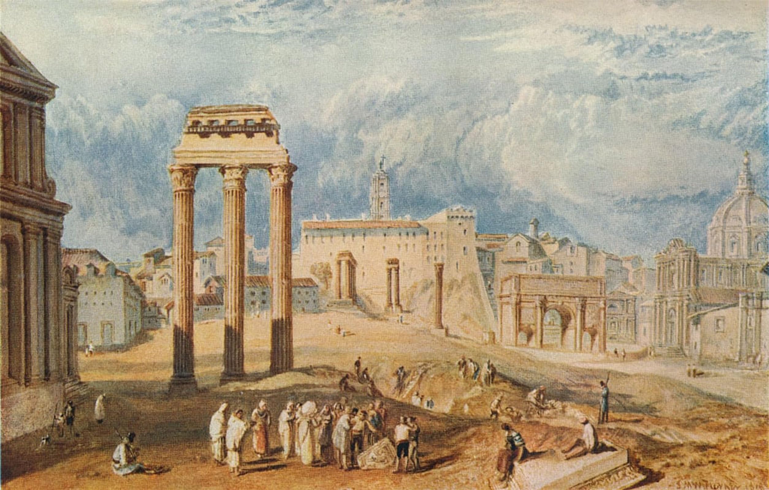 ARTXLXXBN Famous Prints Artwork Pictures Poster Painting Art Forum Romanum by Mallord William Turner Artwork Landscape Pictures for Home Decor 60x90cm