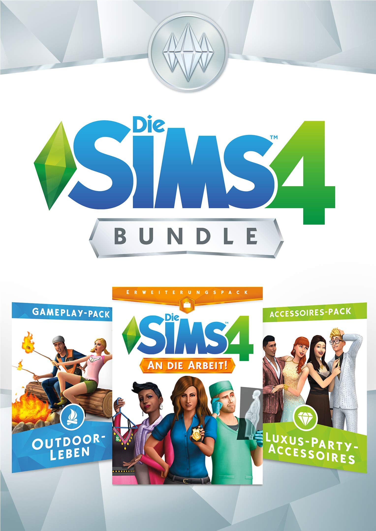 Die Sims 4 Bundle - An die Arbeit, Outdoor-Leben, Luxury Party Accesoires DLC | PC Download - Origin Code