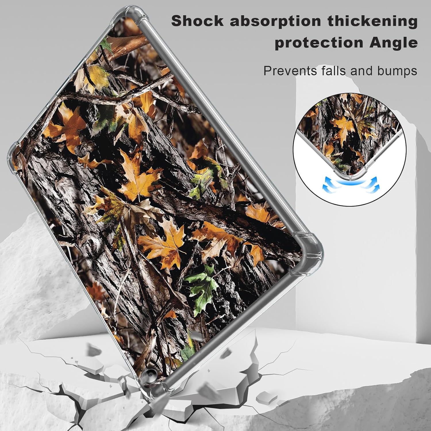 Clear Case for Kindle Fire Max 11 (2023 Release, 13th Gen) 11", Transparent Slim Soft TPU Cover for Amazon Fire Max 11 Tablet with Shockproof Bumper & Scratch-Resistant Back, Camouflage Tree