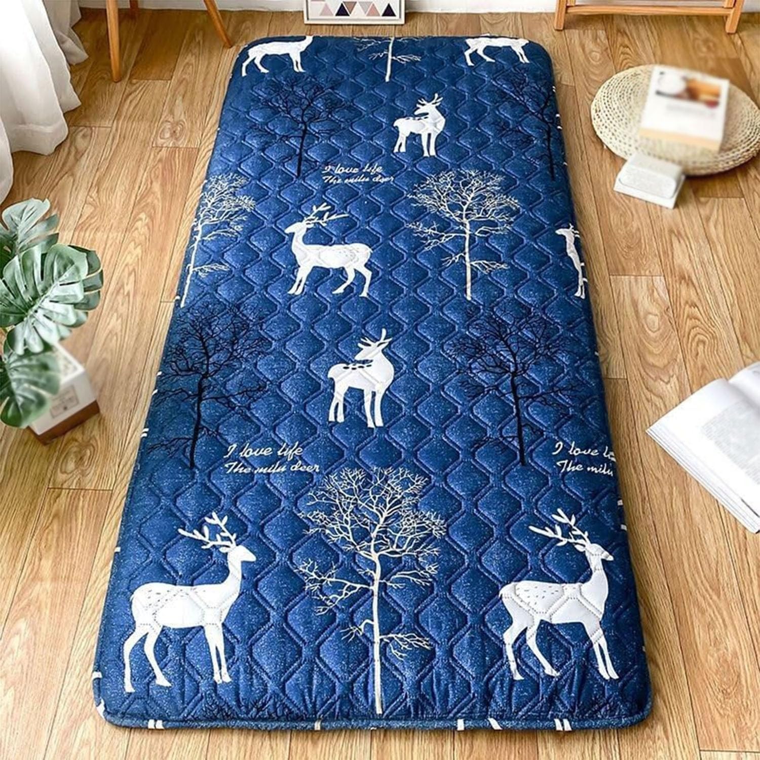 Matelas Pliable Tatami Matelas Futon Japonais Portable, Tapis De Sol Tatami Simple, Matelas De Camping Pliable, Matelas De Couchage De Camping for Enfants, Voyage en Voiture(G Type,90x190cm)
