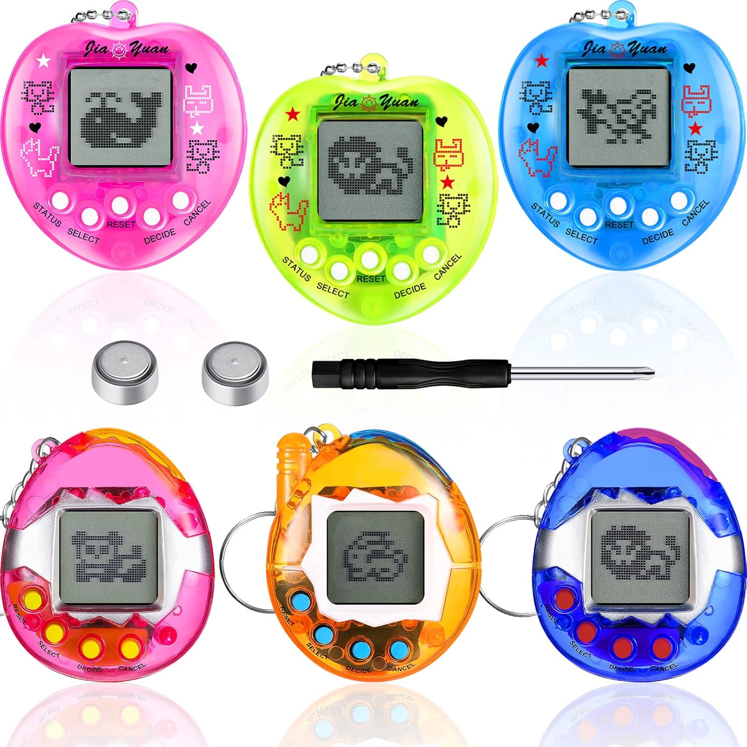 Sosation 6 Pieces Virtual Pets Keychain Digital Nostalgic