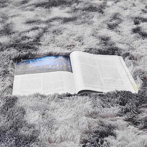 Miniatura 6 de Floralux - Alfombra de pelo largo sintético de 4 x 6pies, suave, mullida y esponjosa, para interior, dormitorio, sala de estar, habitación de niños