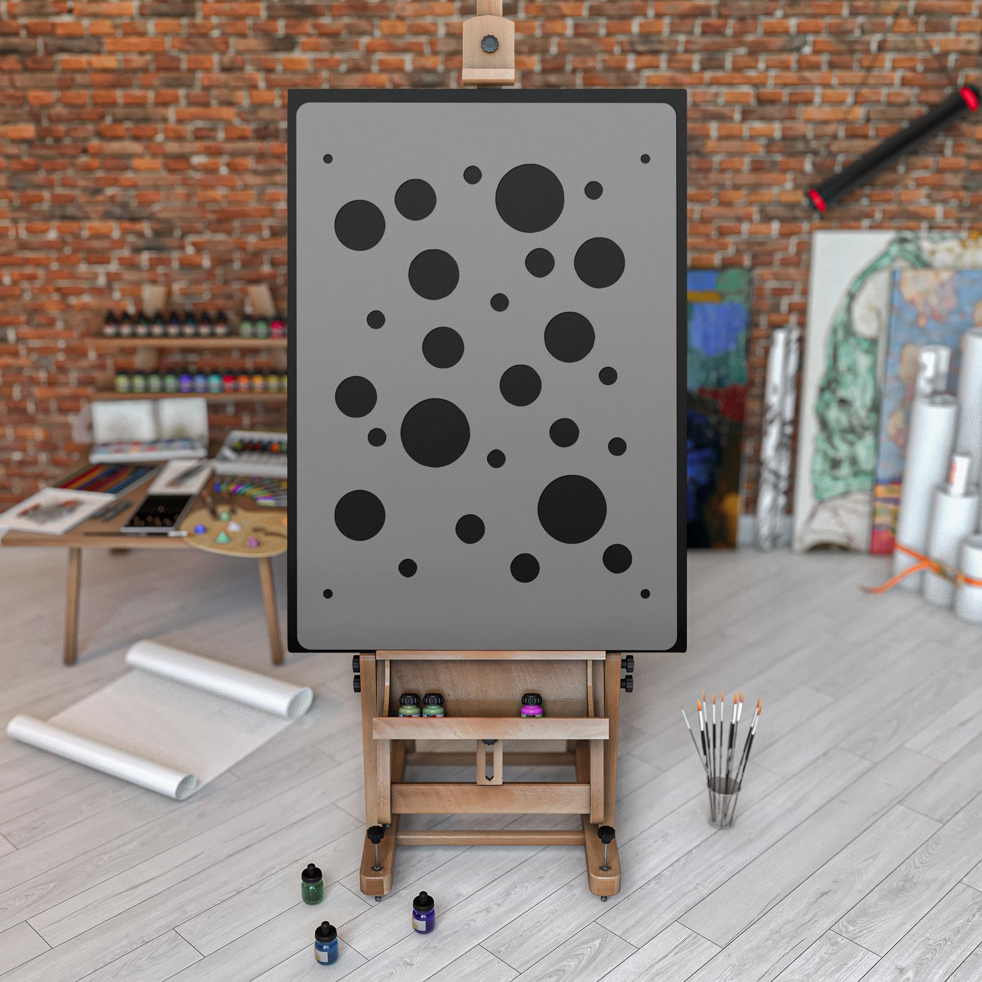 NAKLEO Schilderen Sjabloon Pools Volks Haan Ornament 43x64 cm, Herbruikbaar Kunststof Groot Sjablonen voor Muren, Behang Patronen DIY Kunst Ambacht