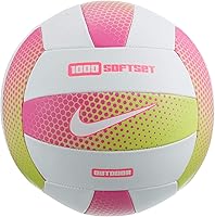 Nike Softset 1000 Outdoor Volleyball Size 5 Pink/White - Durable Soft Grip for Indoor/Outdoor Play
