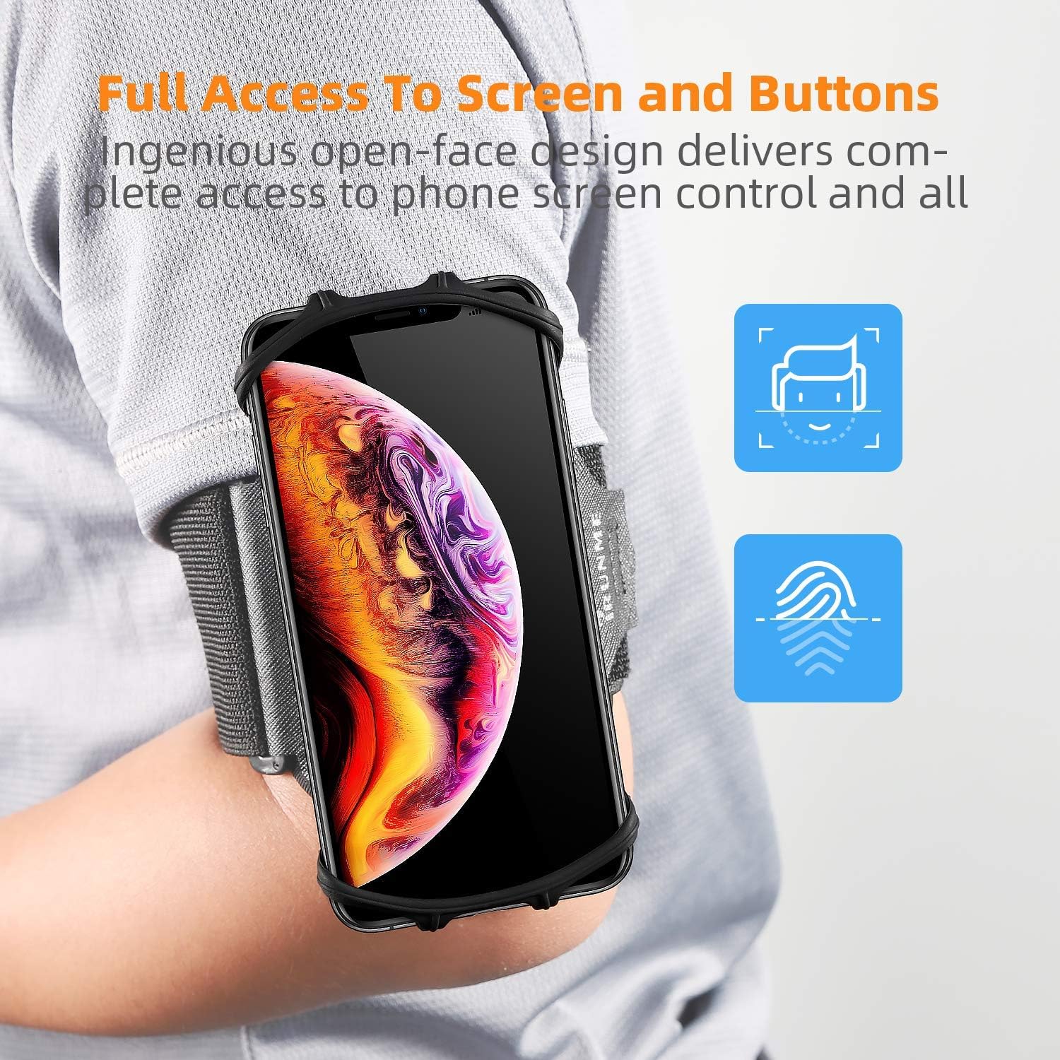 360 Degree Rotatable Removable Mobile Phone Sport Wristband