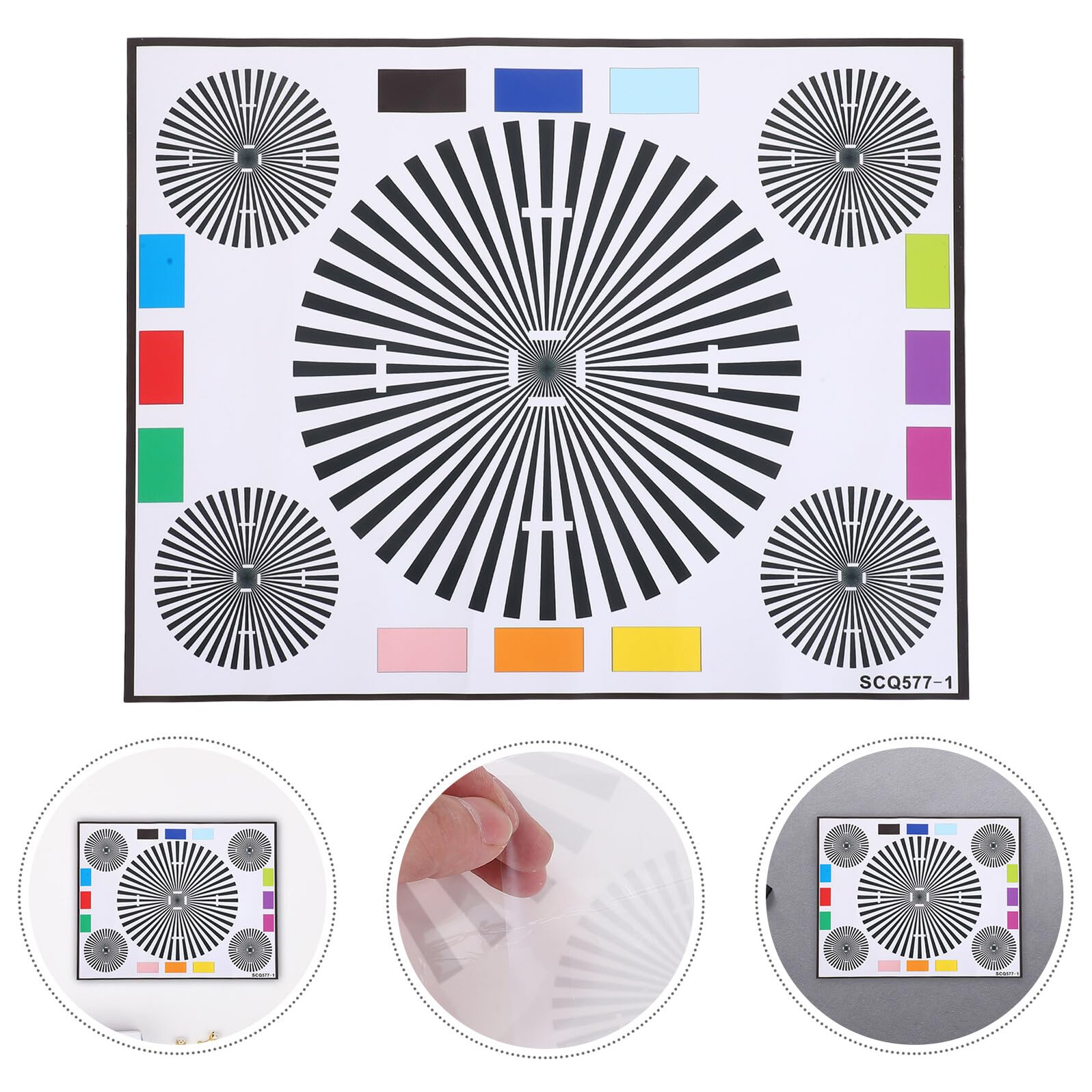 Carte de Test pour Lentilles de Caméra de Sécurité en Papier Résistant la Déformation pour Calibration Rapide et Alignement de Mise au Point en Photographie CCTV