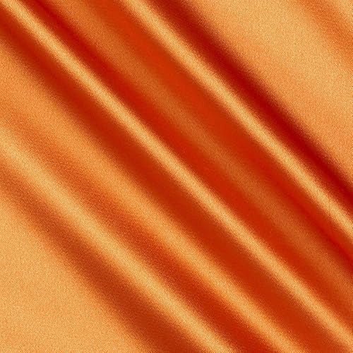 Stretch Charmeuse Satin Orange, Fabric by the Yard