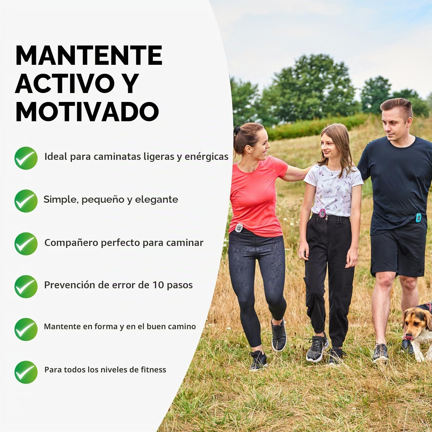 3DActive 3DFitBud Contapassi Semplice Contapassi 3D con Clip E Cordino, Tracker Di Passi Preciso, Ampio Display, Facile Da Usare per Bambini, Uomini, Donne, Adulti, Anziani - A420S