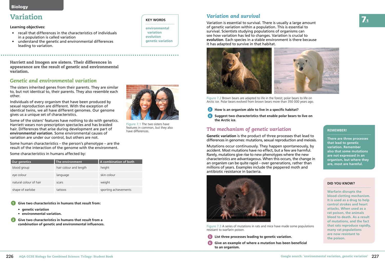 AQA GCSE Biology for Combined Science: Trilogy 9-1 Student Book