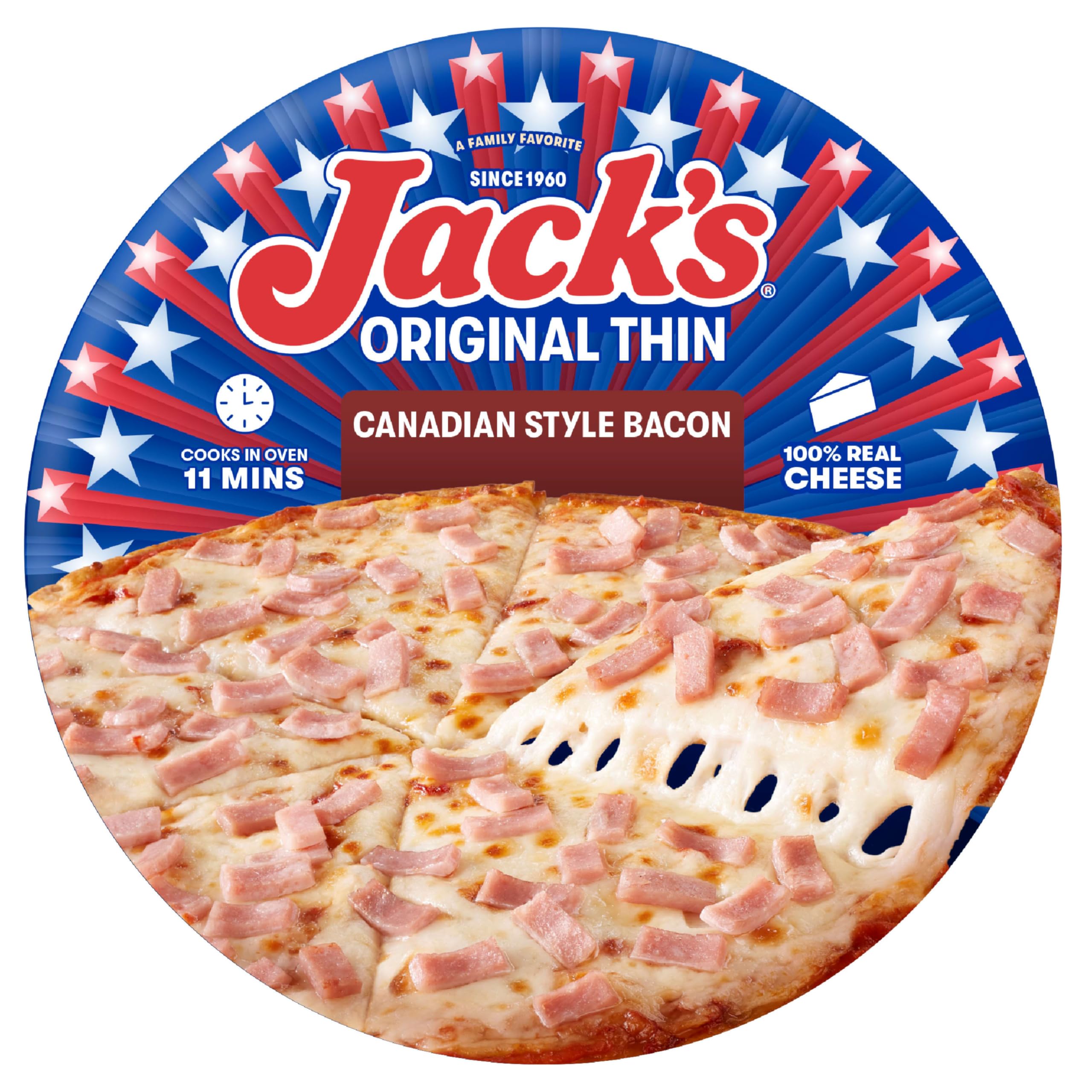 Amazon.com: Jack's Original Thin Canadian Bacon Pizza, Thin Crust