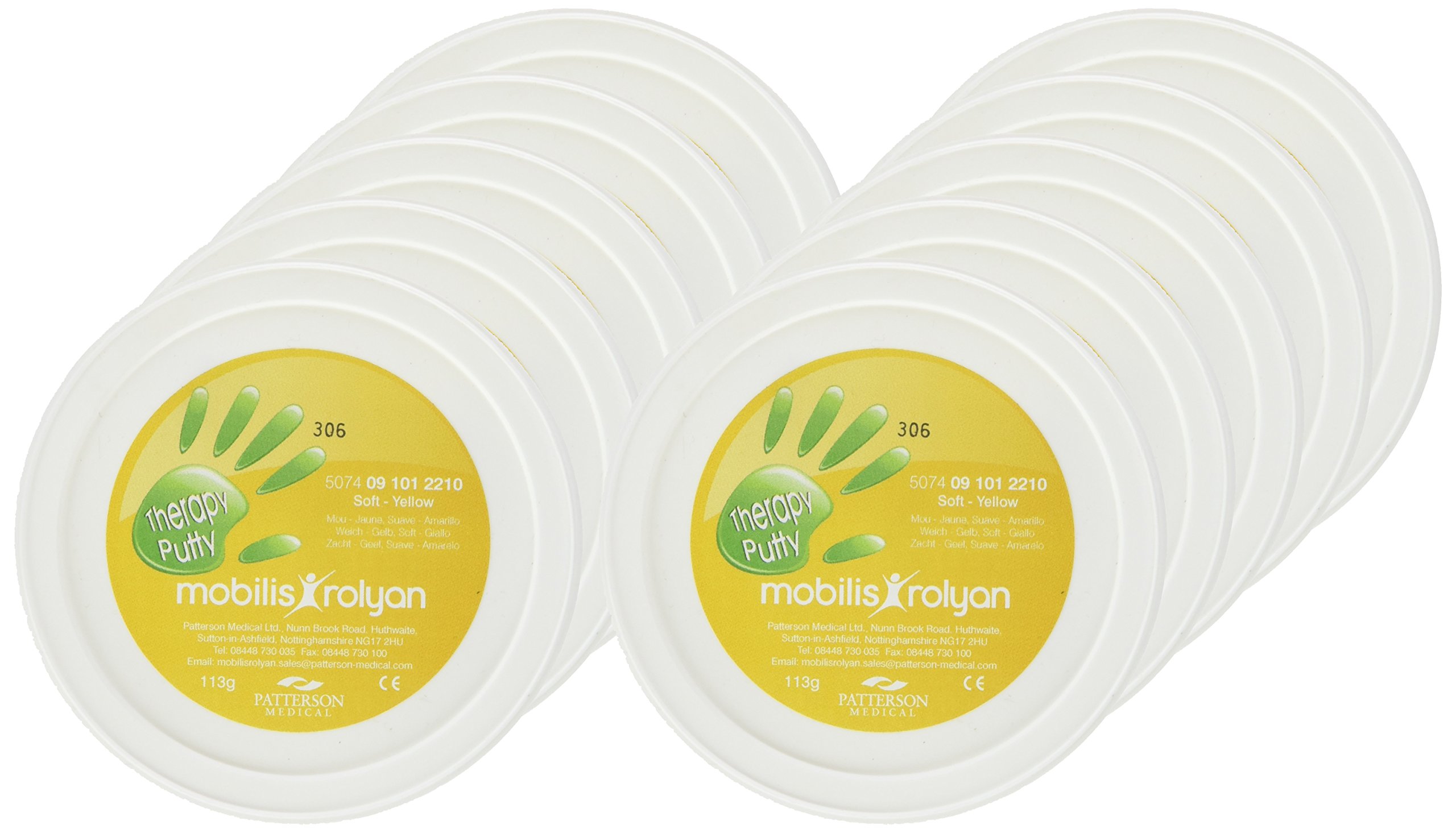Rolyan Pack de 10 Pâtes Putty Jaune 113 g