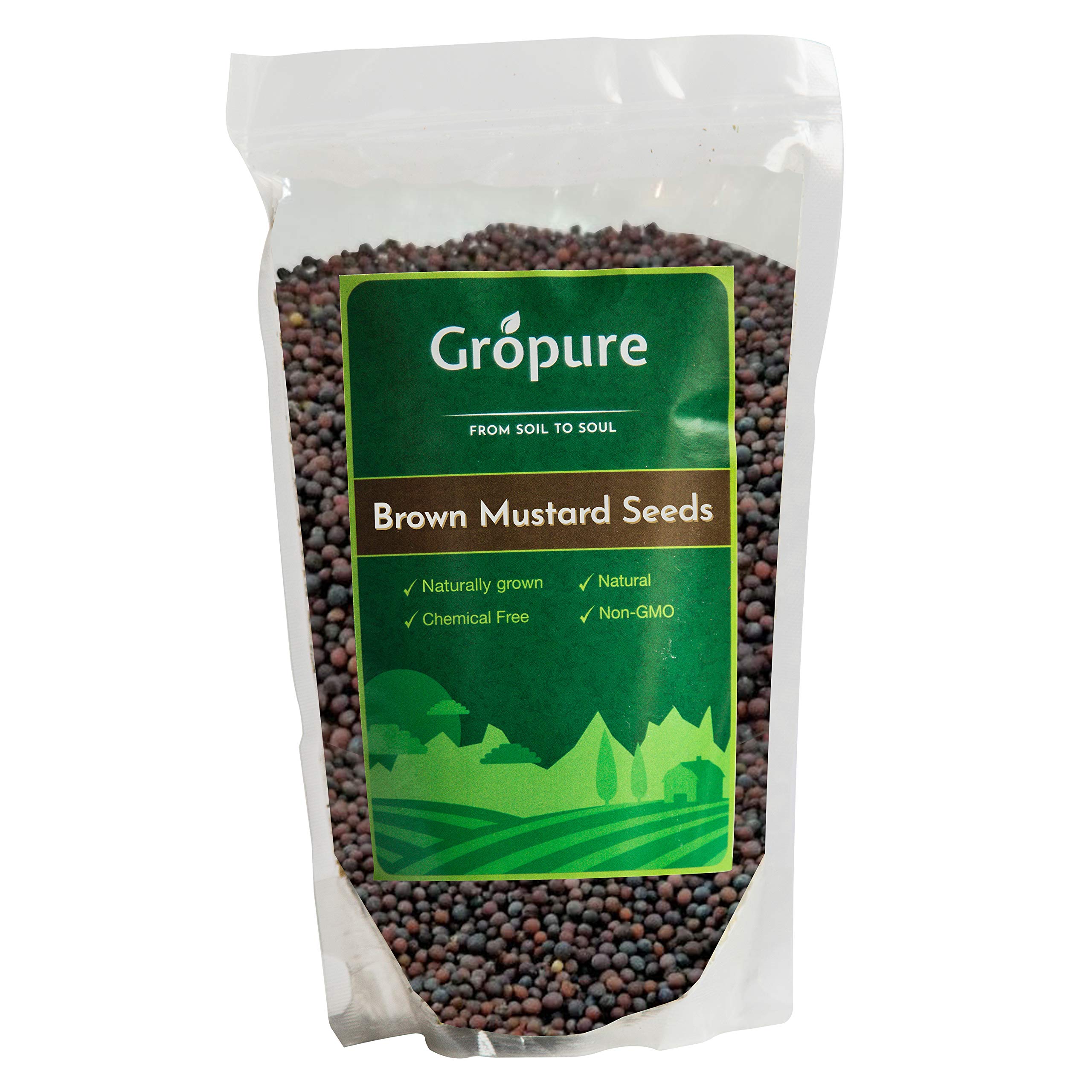 GroPure Organic: From Soil to Soul - Mustard Seeds - 200g I Rye Seeds I Sarson I Taste the Best Indian Spices I Authentic Aroma, Colour and Texture I QUALITY SPICES I Quality Mustard