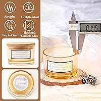 Vista 5 de CONNOO Paquete de 15 tarros de vela de vidrio ámbar dorado de 4 onzas con tapas herméticas de bambú para hacer velas, recipientes vacíos de boca