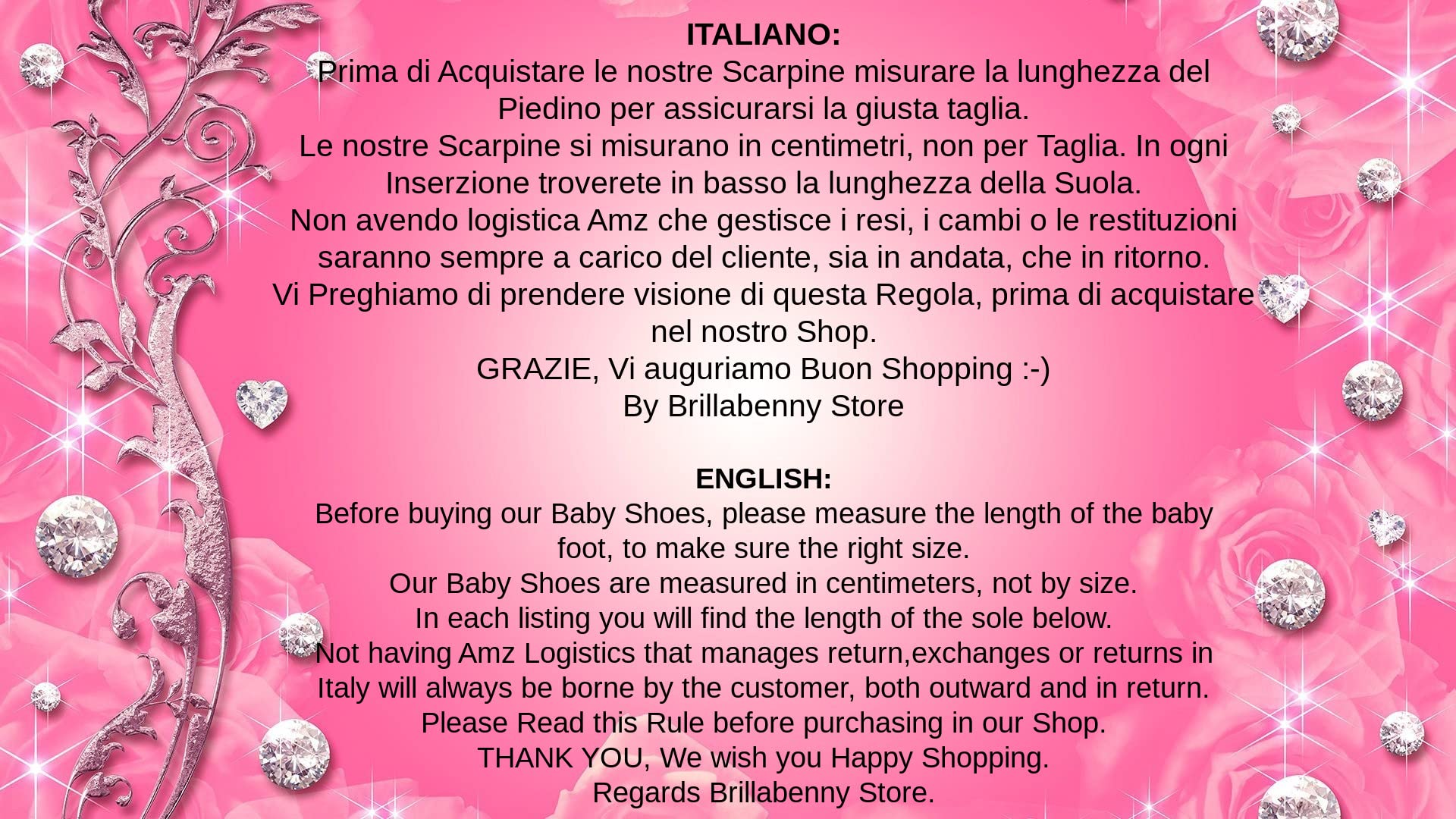 BALLERINE NEONATA BABY MESI CRISTALLI STRASS CERIMONIA ELEGANTI BATTESIMO 5 CM Brillabenny