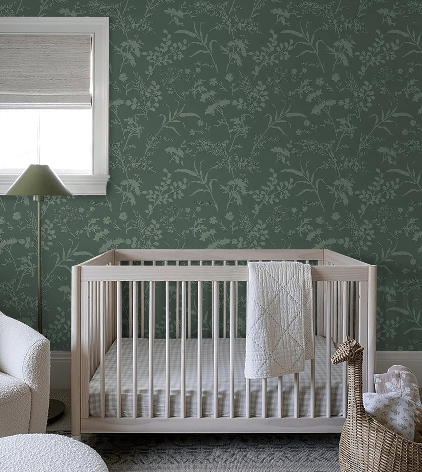 Heroad Sage Green Peel and Stick Wallpaper Boho Floral Contact Paper for Cabinets Waterproof Leaf Removable Wallpaper Self Adhesive Decorative Wall Paper for Bedroom Bathroom Walls 17.3''x393''