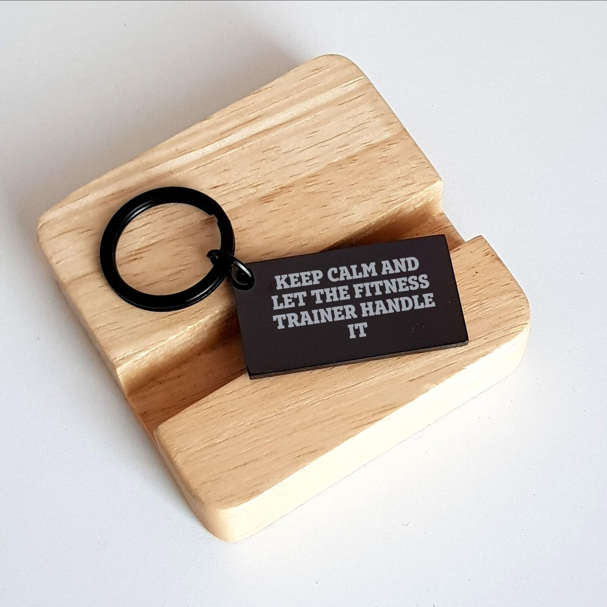 Fitness Trainer Gifts Keep Calm Let Fitness Trainer Handle It Keychain for Men Women Friends Coworkers Family on Birthday